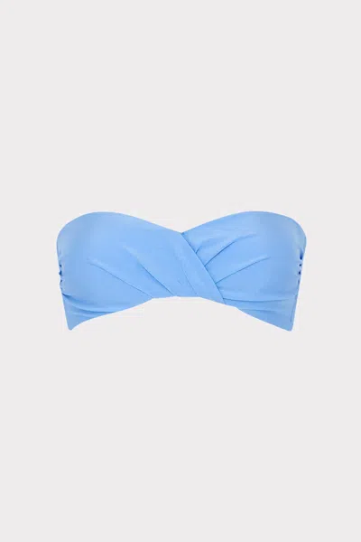 Milly Soleil Gloss Twist Bandeau Top In Blue