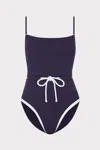 Milly Solid Belted One Piece In Blue