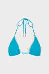 Milly Solid Bikini Top In Blue