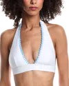 Milly Solid Carvico Crochet Stitch Bikini Top In Multi