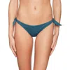 Milly Solid Cheeky Tie Bikini Bottom In Forest In Green
