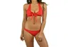 Milly Solid Grommet Santorini Bikini Top In Red In Red