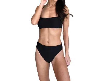 Milly Solid Laced Bandeau Bikini Top In Black