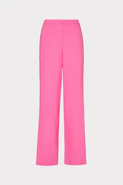 Milly Solid Linen Pants In Pink