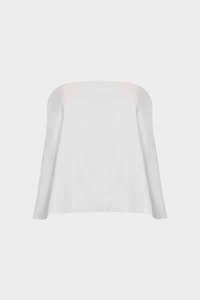 Milly Solid Linen Strapless Sleeveless Top In White