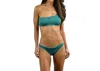 Milly Solid Maglificio Ripa One Shoulder Bikini Top In Green In Green