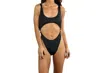 Milly Solid Ring Monokini One Piece Swimsuit In Black In Black