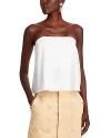 Milly Solid Straight Neck Crop Top In White