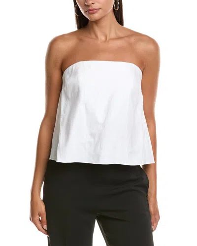 Milly Solid Strapless Linen-blend Top