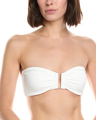 Milly Solid Texture Bandeau Top In White
