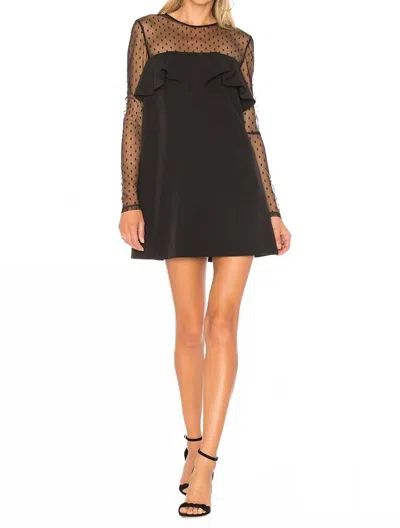 Milly Sophie Dotted-illusion Shift Mini Dress In Black