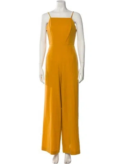 Pre-owned Milly Square Neckline Jumpsuit In Yellow