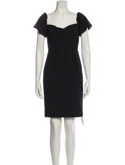 Pre-owned Milly Square Neckline Knee-length Dress In Black