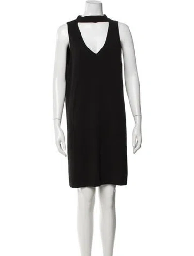 Pre-owned Milly Square Neckline Knee-length Dress In Black