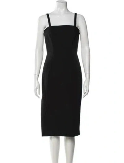 Pre-owned Milly Square Neckline Knee-length Dress In Black