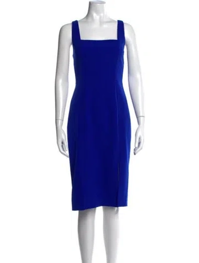 Pre-owned Milly Square Neckline Knee-length Dress In Blue