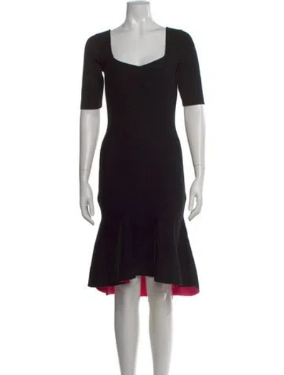 Pre-owned Milly Square Neckline Knee-length Dress W/ Tags In Black