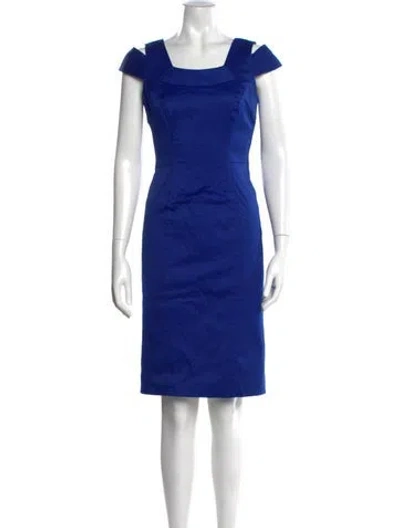Pre-owned Milly Square Neckline Knee-length Dress W/ Tags In Blue