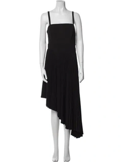 Pre-owned Milly Square Neckline Long Dress In Black