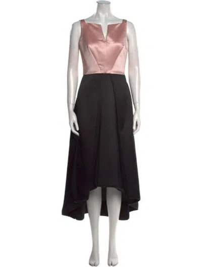 Pre-owned Milly Square Neckline Long Dress In Black