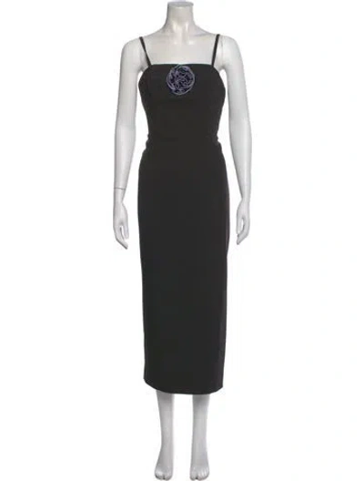 Pre-owned Milly Square Neckline Long Dress In Black