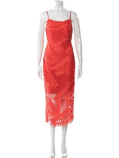 Pre-owned Milly Square Neckline Long Dress W/ Tags In Orange