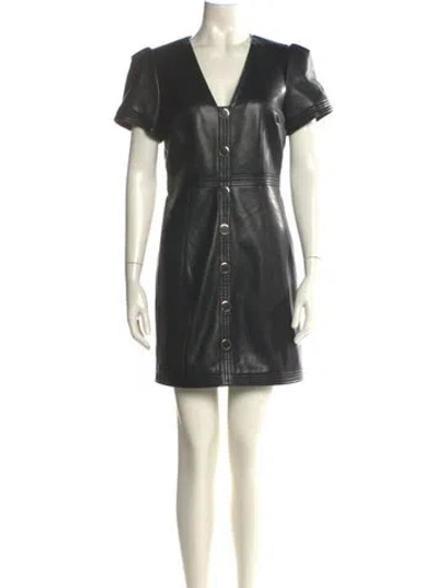 Pre-owned Milly Square Neckline Mini Dress In Black