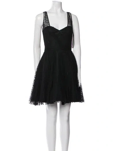 Pre-owned Milly Square Neckline Mini Dress In Black