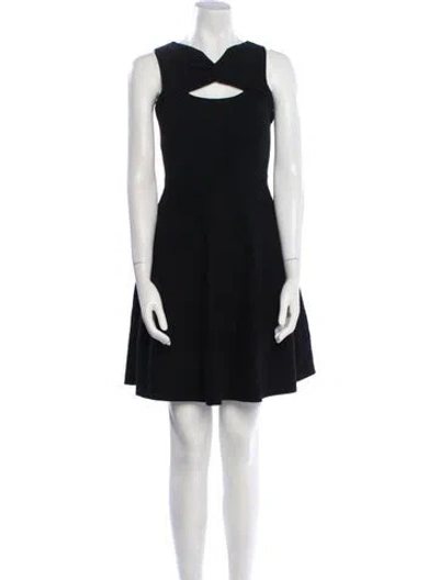 Pre-owned Milly Square Neckline Mini Dress In Black