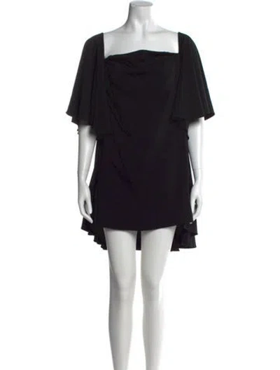 Pre-owned Milly Square Neckline Mini Dress In Black