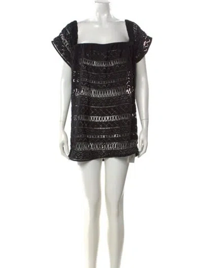 Pre-owned Milly Square Neckline Mini Dress In Black