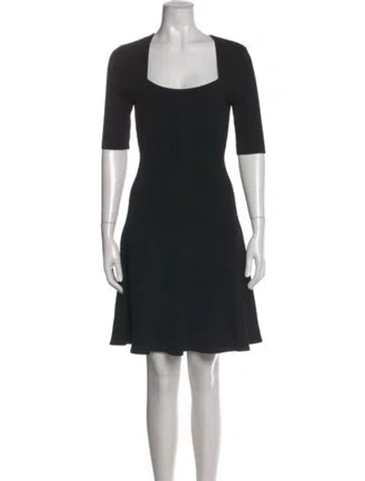 Pre-owned Milly Square Neckline Mini Dress In Black