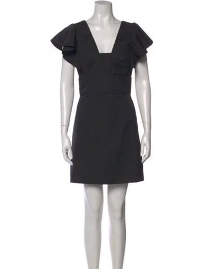 Pre-owned Milly Square Neckline Mini Dress In Black