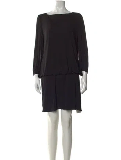 Pre-owned Milly Square Neckline Mini Dress In Black