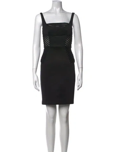 Pre-owned Milly Square Neckline Mini Dress In Black