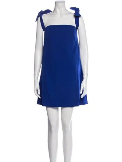 Pre-owned Milly Square Neckline Mini Dress In Blue