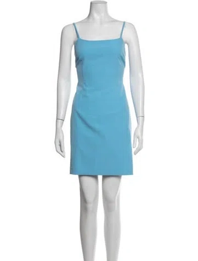 Pre-owned Milly Square Neckline Mini Dress In Blue