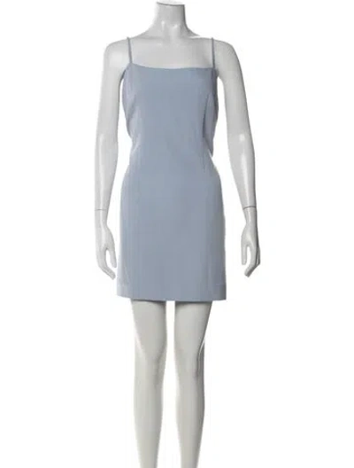 Pre-owned Milly Square Neckline Mini Dress In Blue