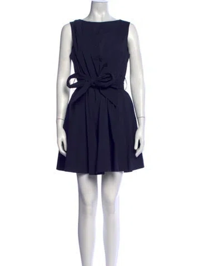 Pre-owned Milly Square Neckline Mini Dress In Blue
