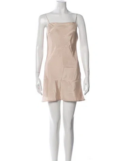 Pre-owned Milly Square Neckline Mini Dress In Gold