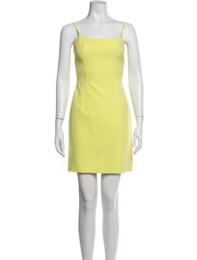 Pre-owned Milly Square Neckline Mini Dress In Green