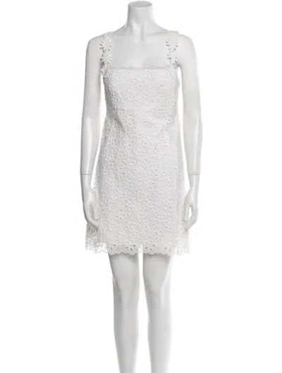 Pre-owned Milly Square Neckline Mini Dress In Neutral