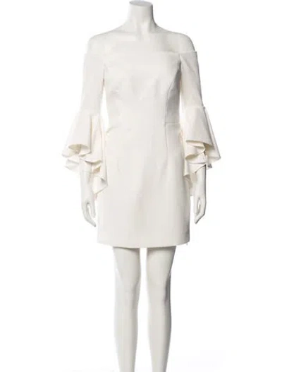 Pre-owned Milly Square Neckline Mini Dress In Neutral