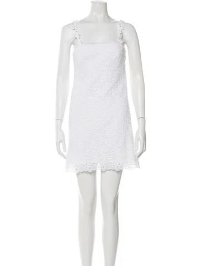 Pre-owned Milly Square Neckline Mini Dress In Neutral