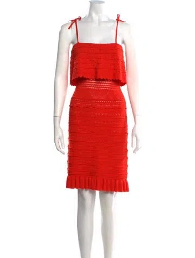 Pre-owned Milly Square Neckline Mini Dress In Orange