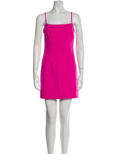 Pre-owned Milly Square Neckline Mini Dress In Pink