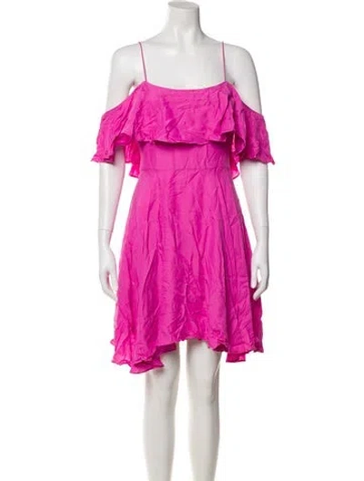 Pre-owned Milly Square Neckline Mini Dress In Pink