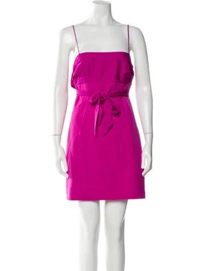 Pre-owned Milly Square Neckline Mini Dress In Pink
