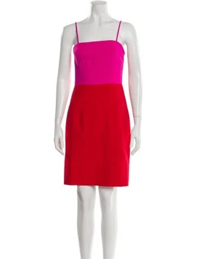 Pre-owned Milly Square Neckline Mini Dress In Pink