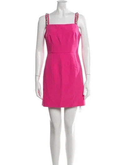Pre-owned Milly Square Neckline Mini Dress In Pink